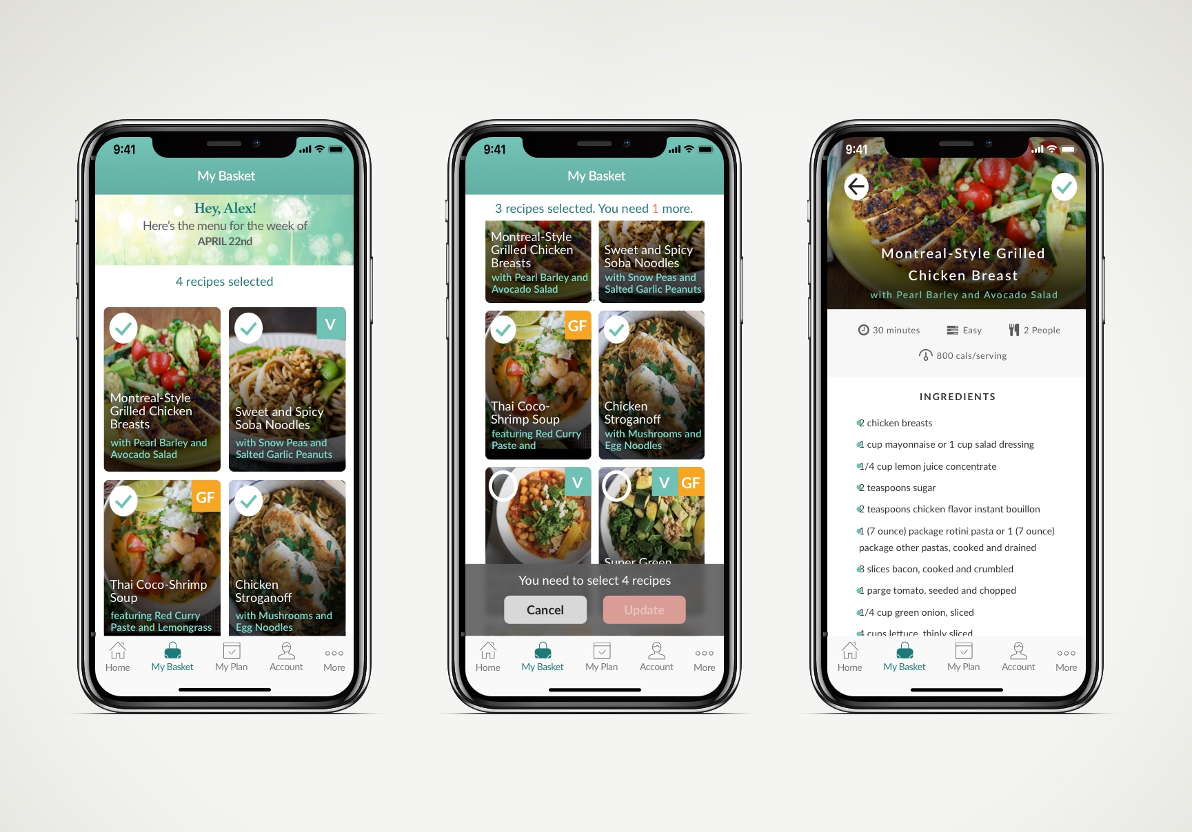 Goodfood app designs